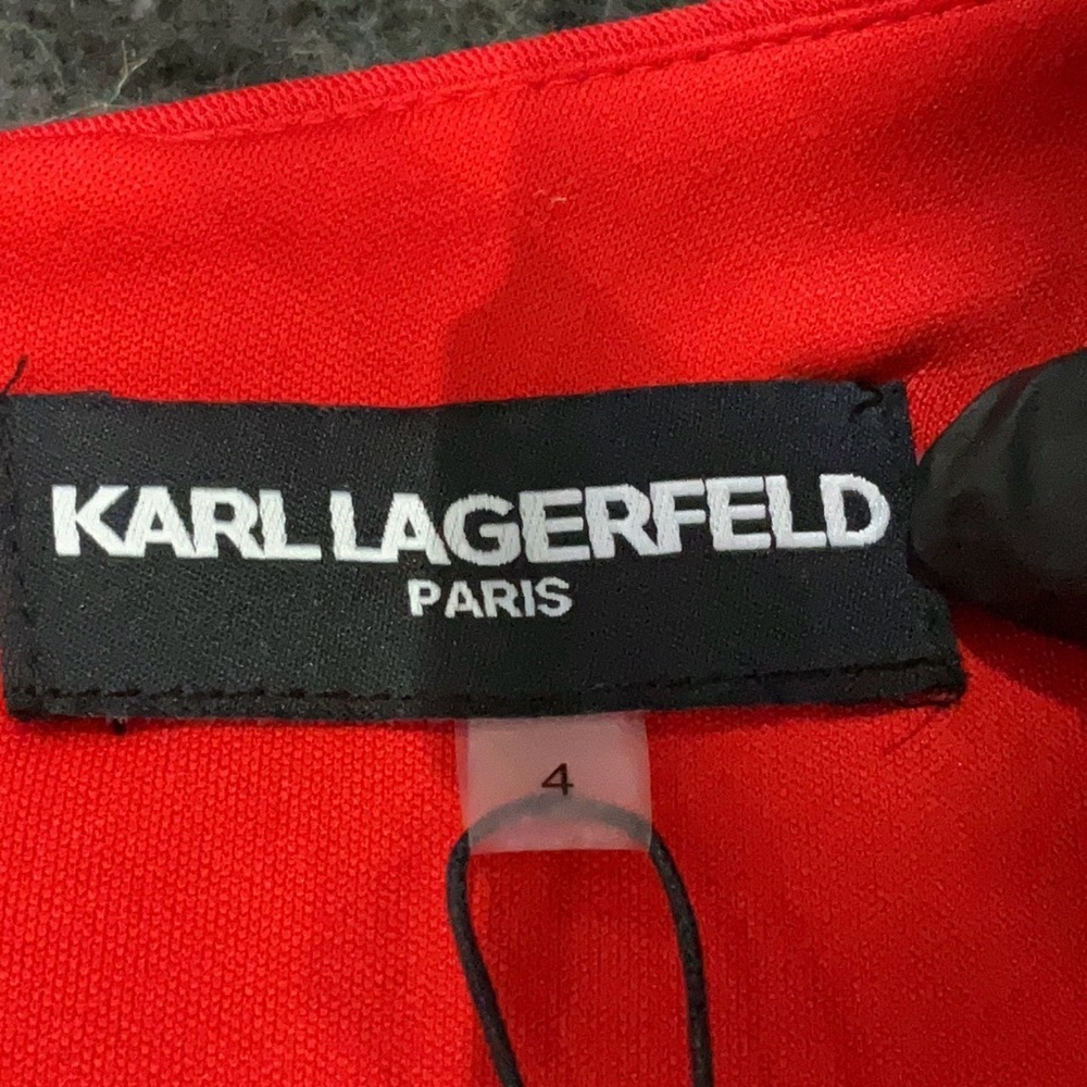 Karl Lagerfeld Paris Embellished Trim Shift Dress Red Size 4 - Picture 4 of 9